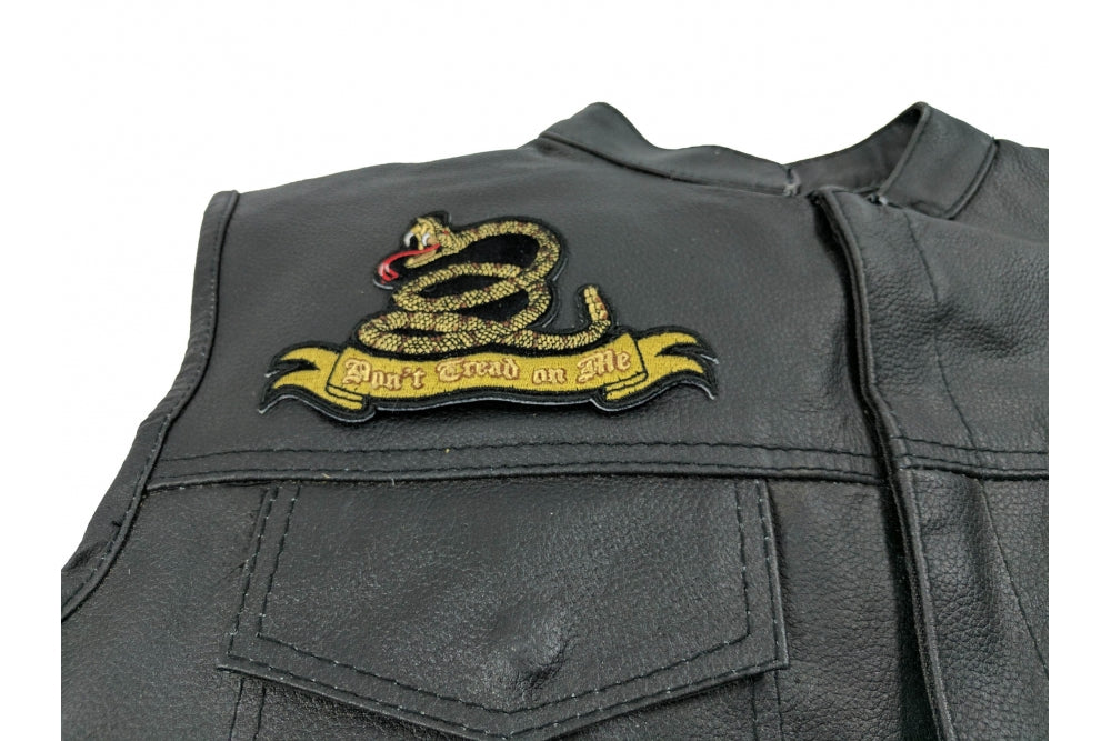 Don't Tread On Me Snake Patch – Small Embroidered Iron-On Patch ( 5 x 4 inches )